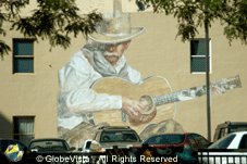 Cowboy Playing Guitar Mural